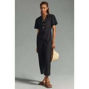 Unpublished Medium Black Cargo Utility Short Sleeve Jumpsuit